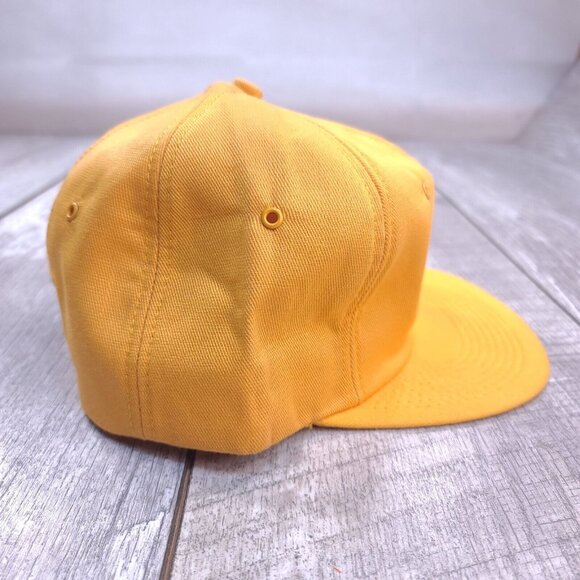 Vintage K-Brand Blank Trucker Hat Baseball Cap Yellow USA Made No Patch - Picture 4 of 6